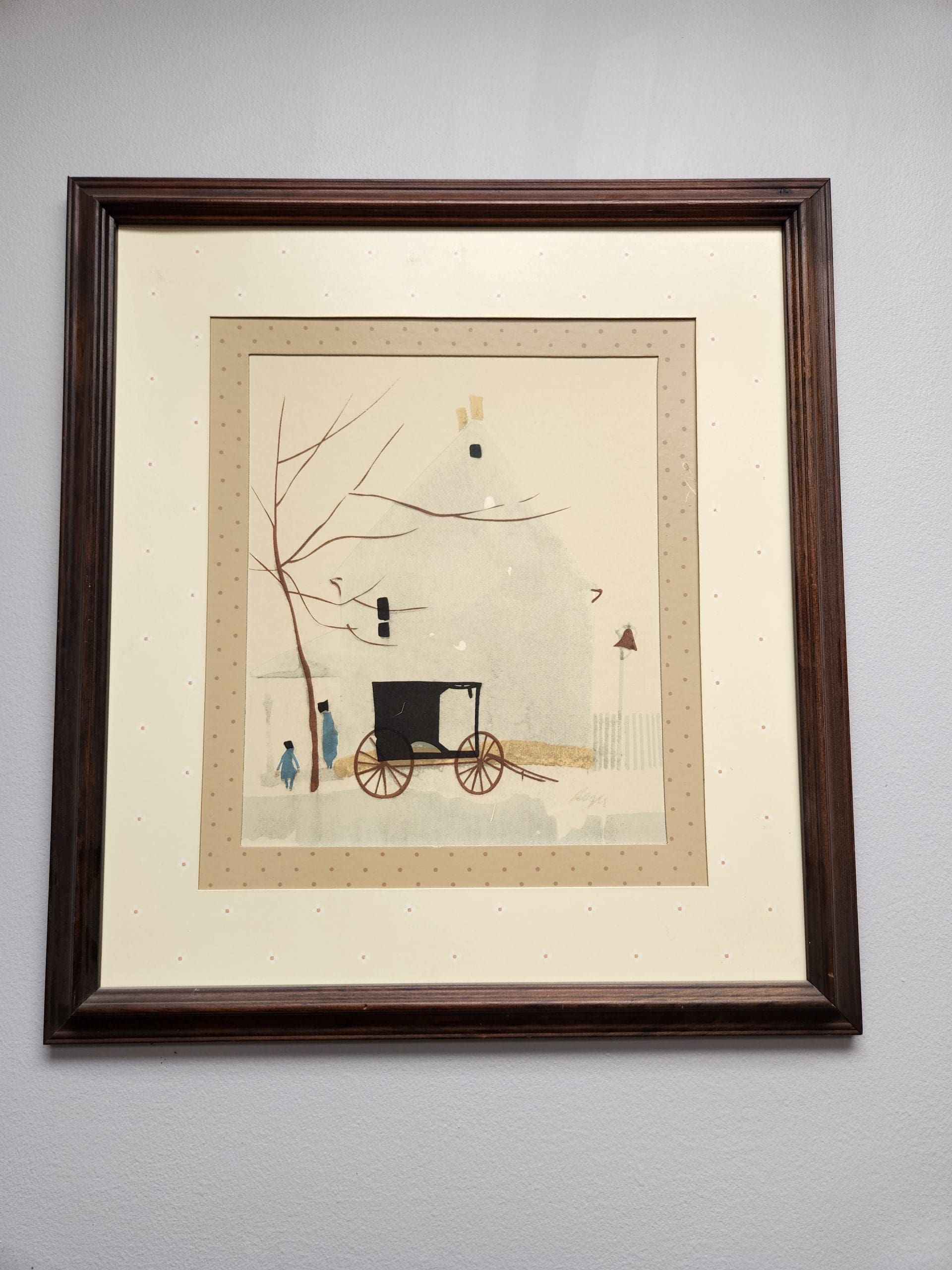 Framed image of old style carriage for sale