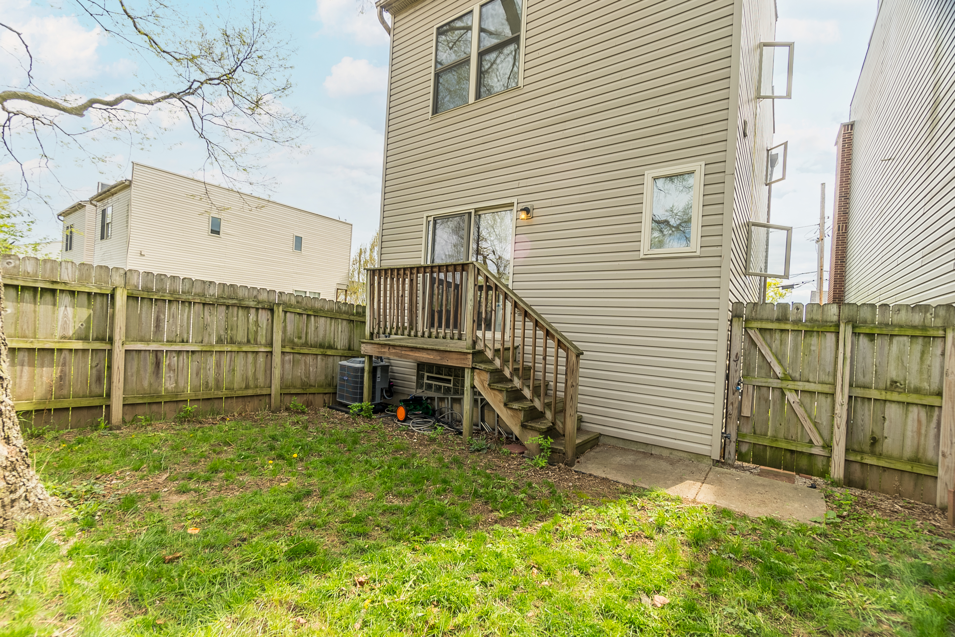Small fenced back yard