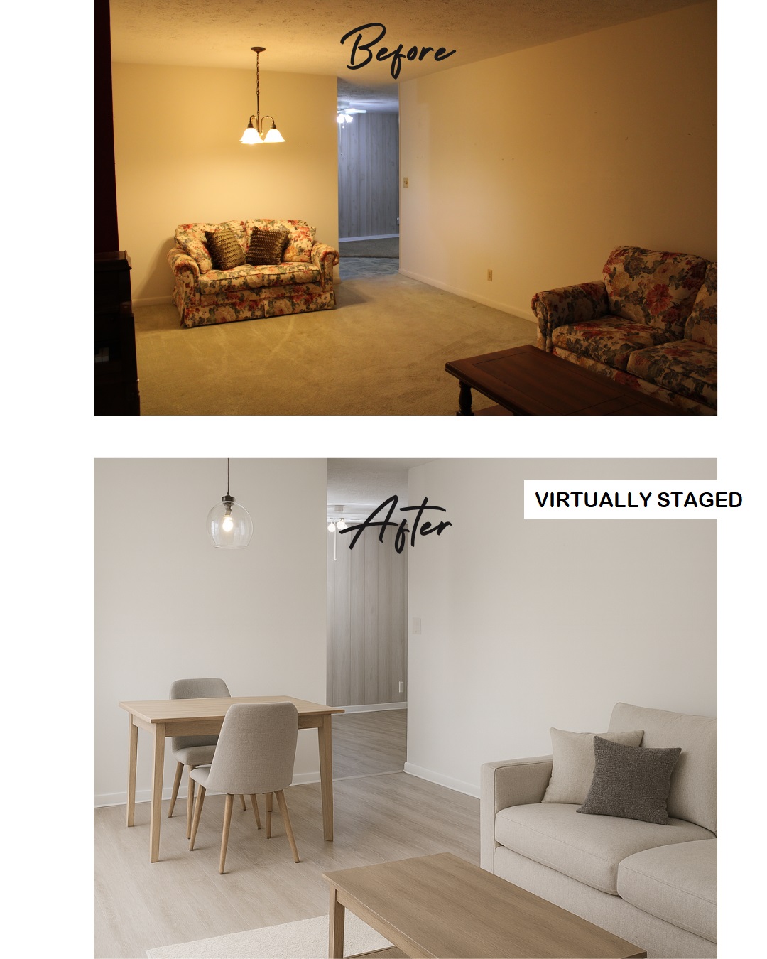Before and After View of Dining 1100 S Elm Street Before and After View of Dining 1100 S Elm Street