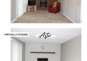 Before and After View of  Family Room 1100 S Elm Street