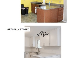 Before and After View of  Kitchen b 1100 S Elm Street
