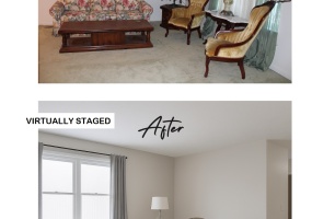 Before and After View of LIving Room 1100 S Elm Street